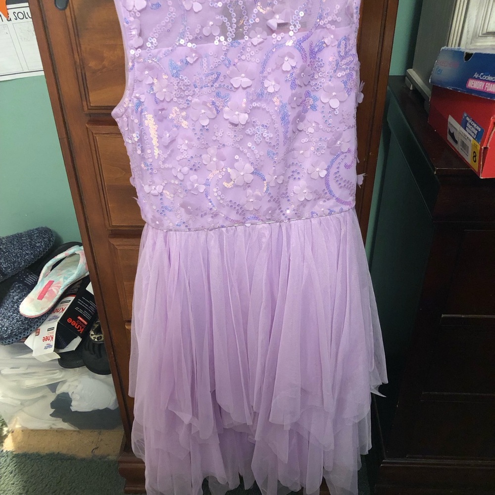 NWT Zunie Girl Occasion Dress Purple Sequin 100% Polyester Lightweight Material - Picture 5 of 7